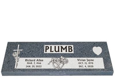 Eternity Together Companion Granite Headstone 36 x 12