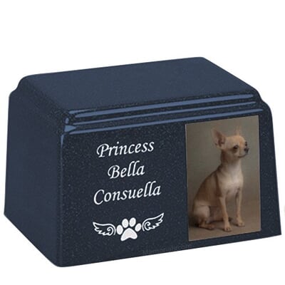 Everlasting Rectangle Cultured Pet Photo Urn