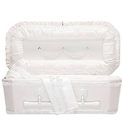 Exquisite Ivory Premie Child Casket