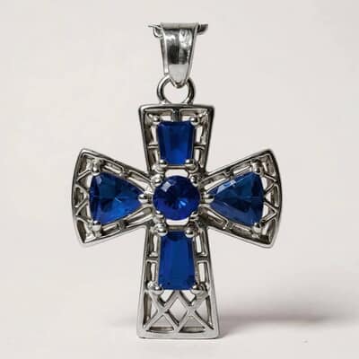 Faithful Cross Cremation Diamond Necklace