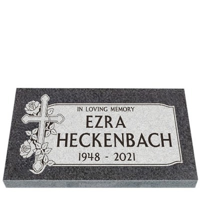 Faithful Rose Granite Grave Marker 24 x 14