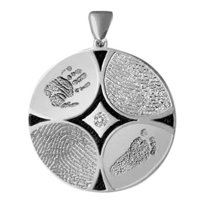 Family 4 Print 14k White Gold Keepsake