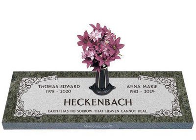 Father and Mother Companion Granite Headstone 36 x 12