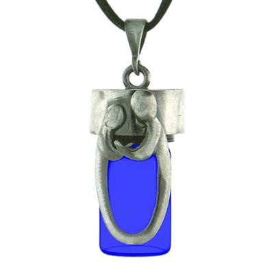 Daddy & Child Blue Cremation Necklace