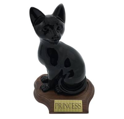 Feline Sitting Cat Cremation Urn