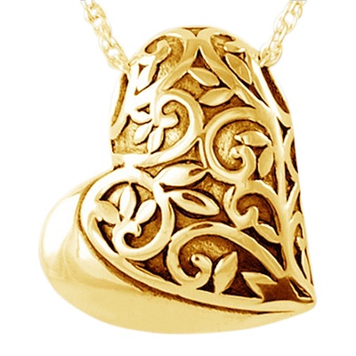 Filigree Sideways Heart Keepsake Pendant II