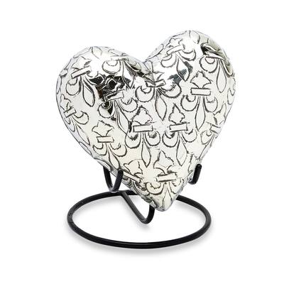 Fleur Di Lys Heart Keepsake Urn