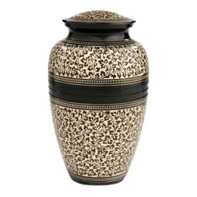 Floral Leopard Metal Urn