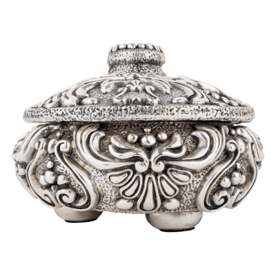 Floral Silver Cremation Urn