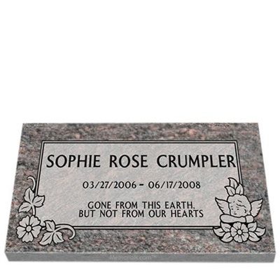 Flower Angel Infant Granite Grave Marker