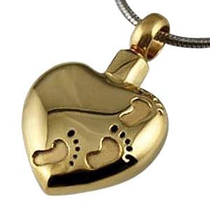 Golden Footprints Cremation Necklace