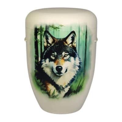 Forest Wolf Biodegradable Cremation Urn