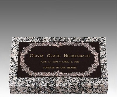 Forever Flowers Bronze Grave Marker 24 x 12