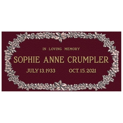 Forever Flowers Bronze Plaque