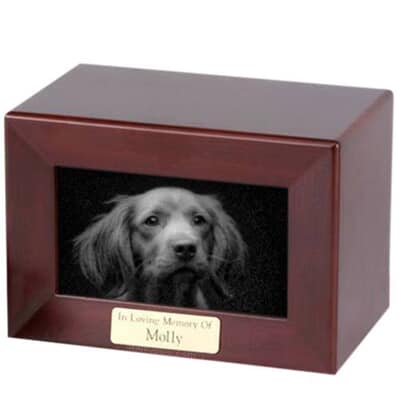 Framed Walnut Marble Photo Pet Urn