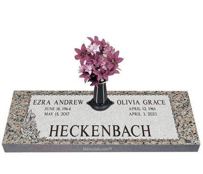 Fruit of Life Companion Granite Headstone 40 x 14