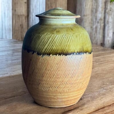 Garden Green Ceramic Small Cremation Urn