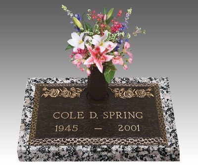 Garden of Life Rose Bronze Grave Marker 24 x 12