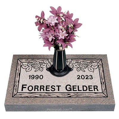 Garden of Roses Granite Grave Marker 20 x 10