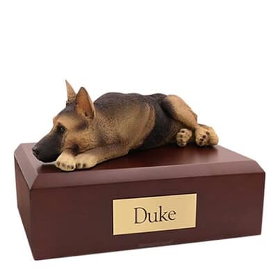German Shepherd Tan & Black Large Dog Urn