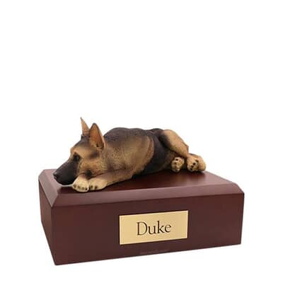 German Shepherd Tan & Black Small Dog Urn