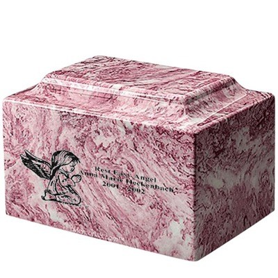 Girl Cherub Wild Rose Marble Infant Urn