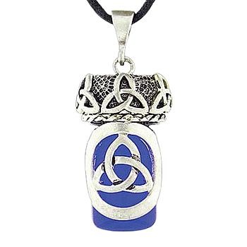 Celtic Trinity Blue Glass Cremation Necklace