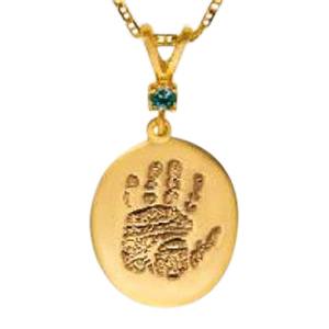 Regular Casing Hand Print 14k Yellow Gold Keepsakes