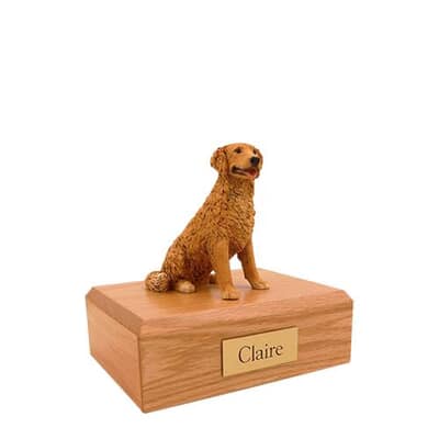 Golden Retriever Golden Sitting Small Dog Urn