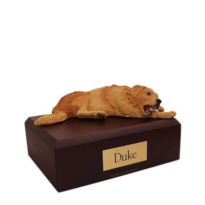 Golden Retriever with Bone Small Dog Urn