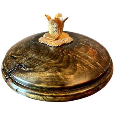 Golden Stargaze Wood Urn