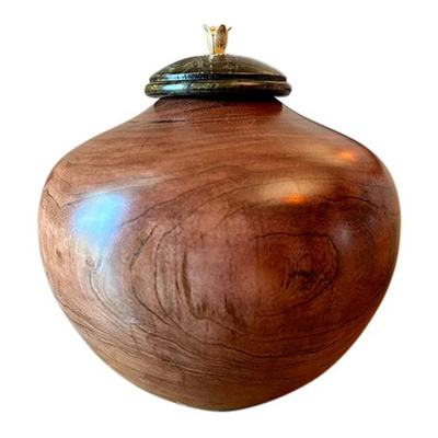 Golden Stargaze Wood Urn