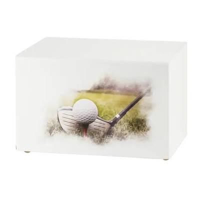 Golf Painted Wooden Urn