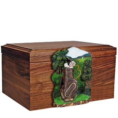 Golfbag Figurine Wood Cremation Urn