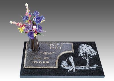 Golfer Devotion Bronze Grave Marker 18 x 12