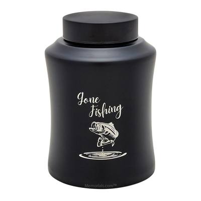 Gone Fishing Metal Cremation Urn