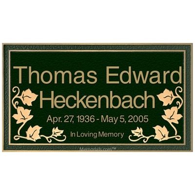 Grape Vine Memorial Crypt Plaques