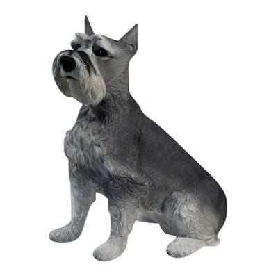 Gray Schnauzer Dog Cremation Urn