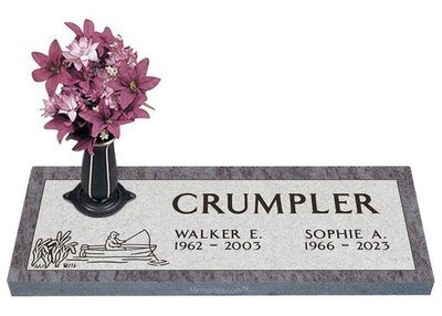 Greatest Catch Companion Granite headstone 40 x 14