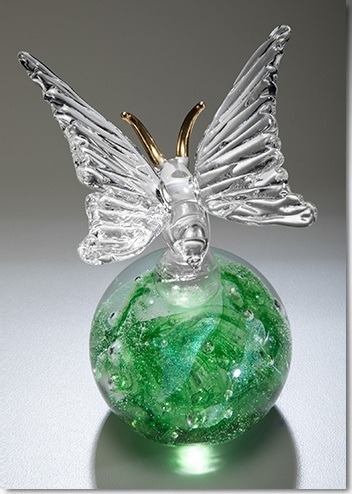 Green Butterfly Figurine Ash Sculpture