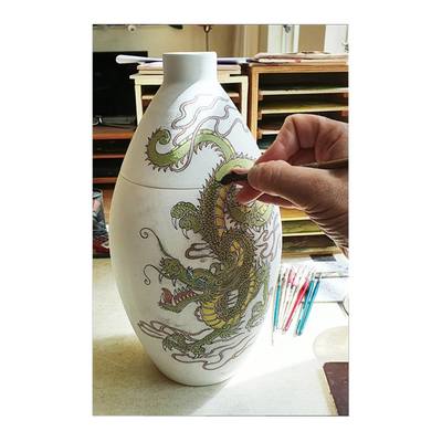 Green Dragon Large Cremation Urn