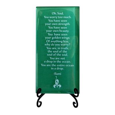 Green Oh Soul Glass Plaque