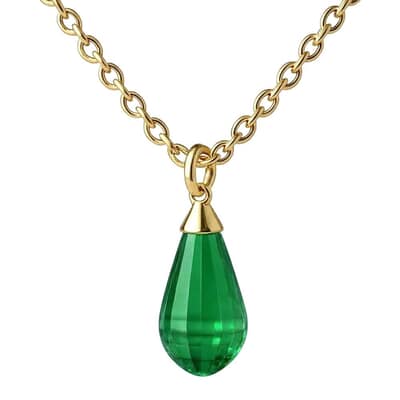 Green Teardrop Cremation Diamond Necklace