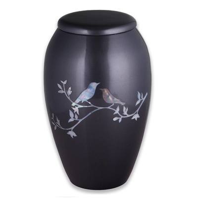 Grey Birds Cremation Urn