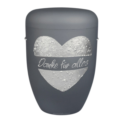 Grey Heart Biodegradable Cremation Urn