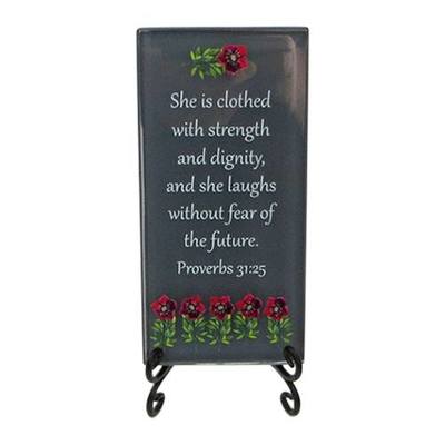 Grey Strength and Dignity Glass Plaque