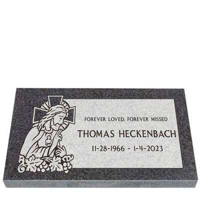 Guiding Father Granite Grave Marker 26 x 14