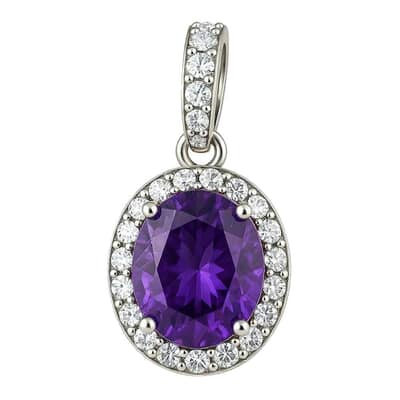 Halo Amethyst Cremation Diamond Necklace