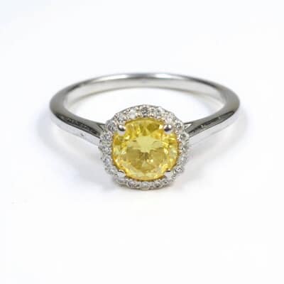 Halo Sunshine Cremation Diamond Ring