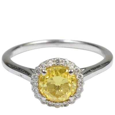 Halo Sunshine Cremation Crystal Ring